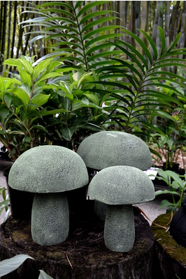 Stone mushrooms (Set of 3) - Green
