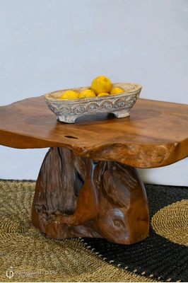 Hand carved Ukir wood bowl - Oval