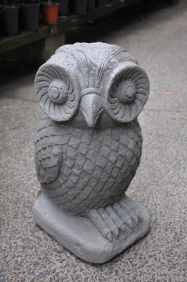 Stone Owl - 50cm - Grey 