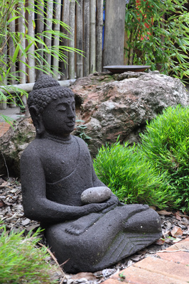 Lavastone sitting Buddha - 60cm