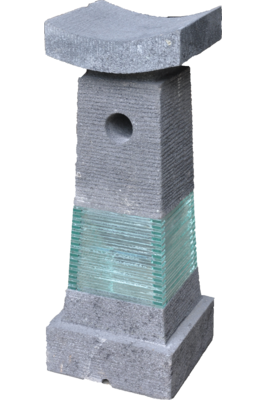 Hand carved lava stone garden lights - Model L
