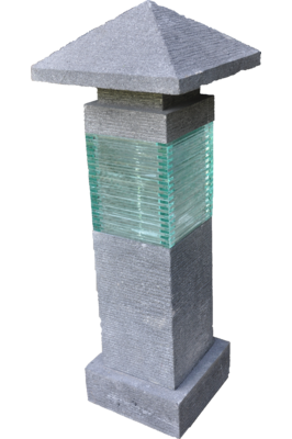 Hand carved lava stone garden lights - Model P