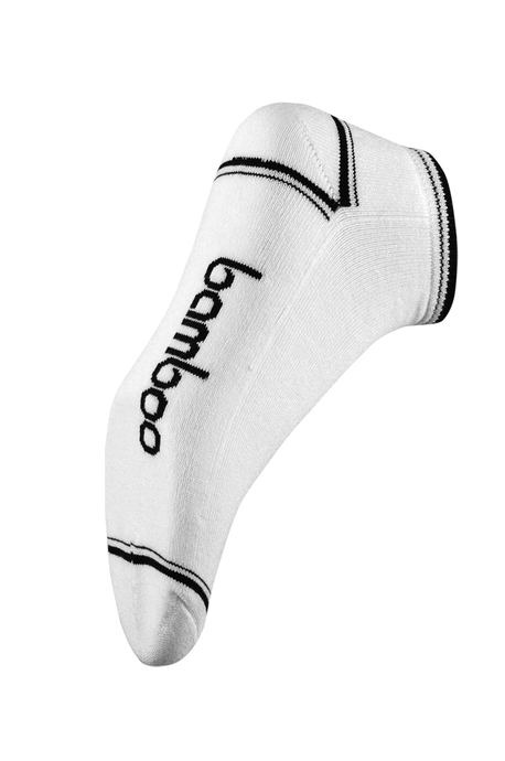 Bamboo ped socks - M 4-6; W 6-8 - White/Black