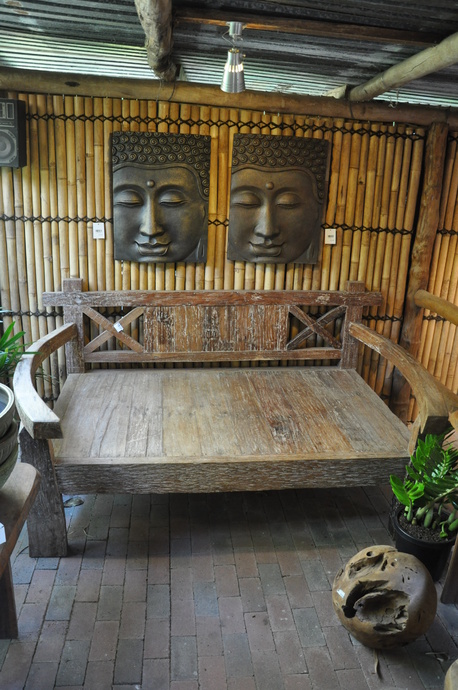 Daybed 'Silang' - Javanese style w/ curved armrests - 227x147x113cm