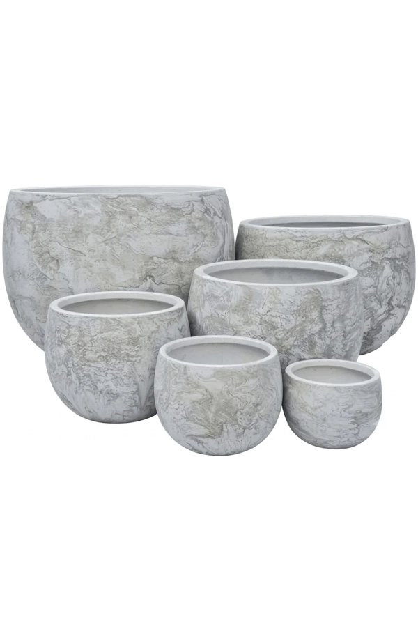 Mega Belly Pot - Marble White