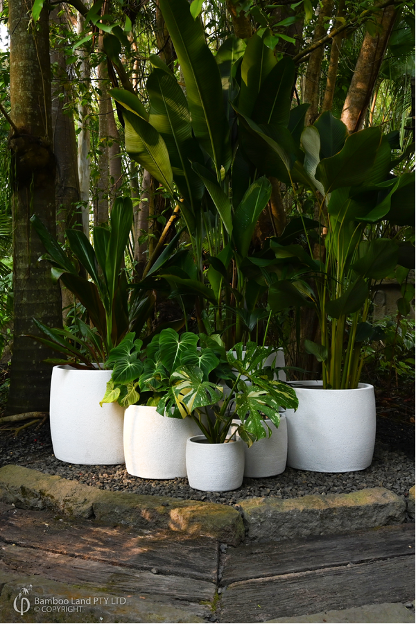 Storm Cylinder Pot - Lava White