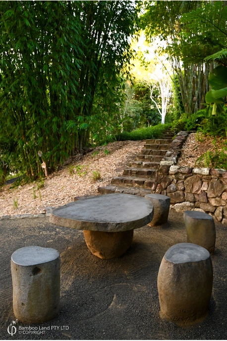 Riverstone table & 4 stool set - 100cm dia.