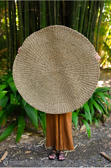 Handwoven round rug - Natural seagrass - 120cm